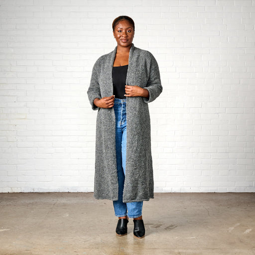 Alpaca Wool Duster Cardigan - Gray