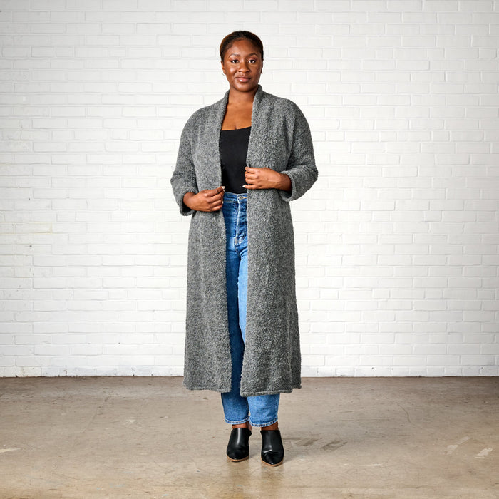 Alpaca Wool Duster Cardigan - Gray 1