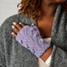 Purple Cable Knit Wrist Warmers thumbnail 1