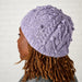 Purple Flowers Cable Knit Hat thumbnail 1