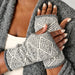 Geometric Alpaca Wool Wrist Warmers thumbnail 1