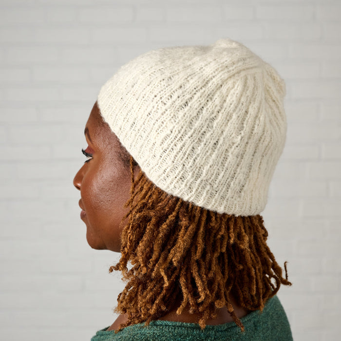 Ivory Wool Knit Hat 2