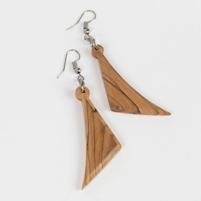 Ashriea Olive Wood Drop Earrings 3