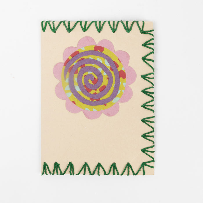Transa Recycled Sari Flower Card 1