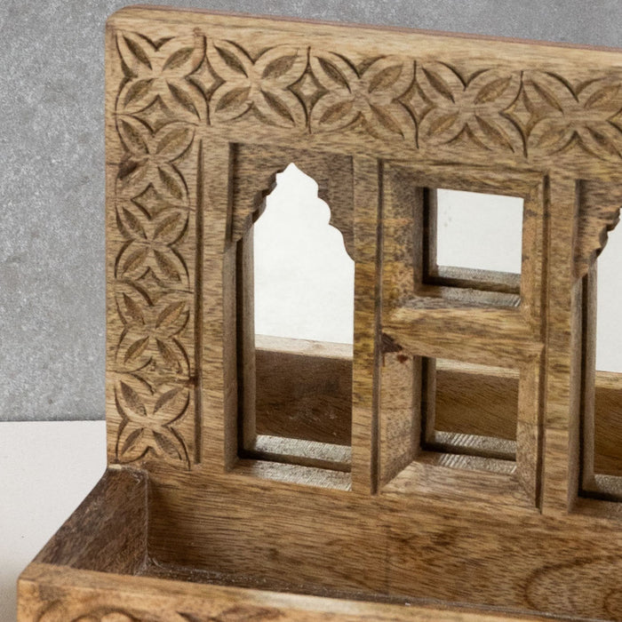 Dekhana Mango Wood Mirror Shelf - Multi 2