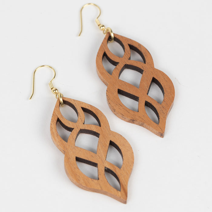 Keltik Knot Filigree Handcarved Wood Drop Earrings 3