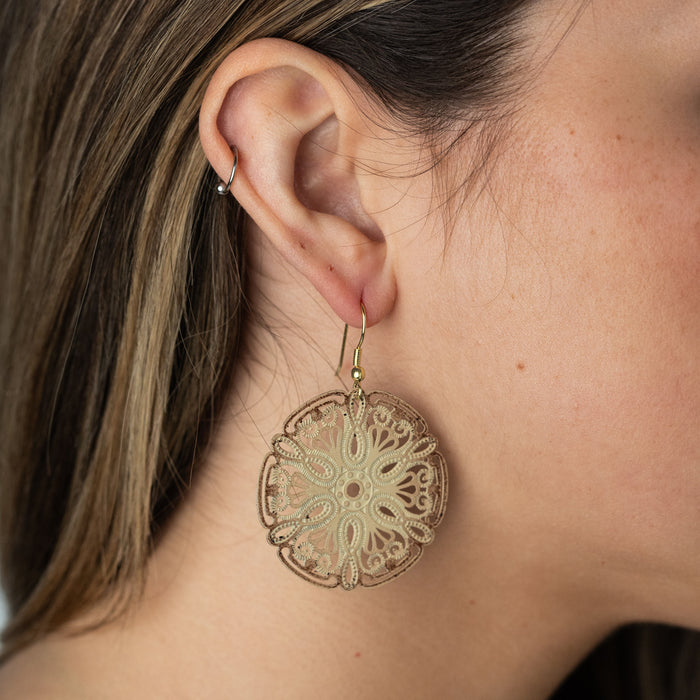 Parvati Brass Sand Dollar Earrings 2