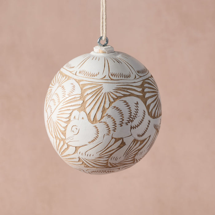 Blanca Etched Ball Ornament 2