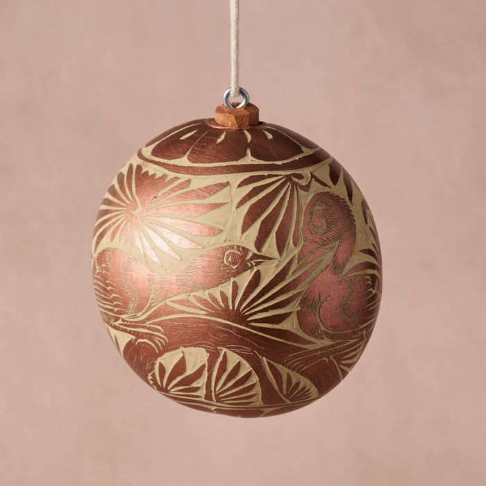 Bronce Etched Ball Ornament 1