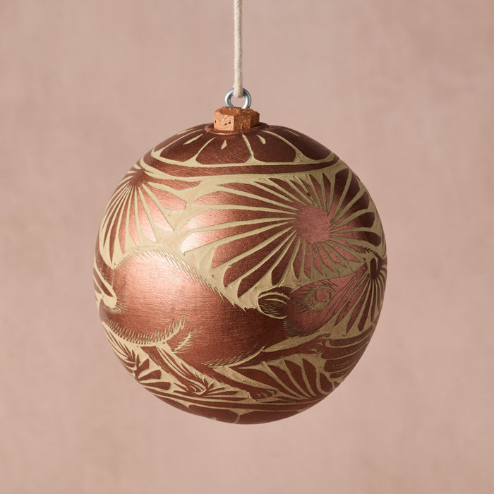 Bronce Etched Ball Ornament 3