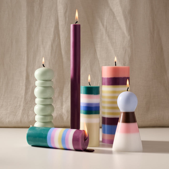 Obor Berry Large Stripe Palm Wax Pillar Candle 2