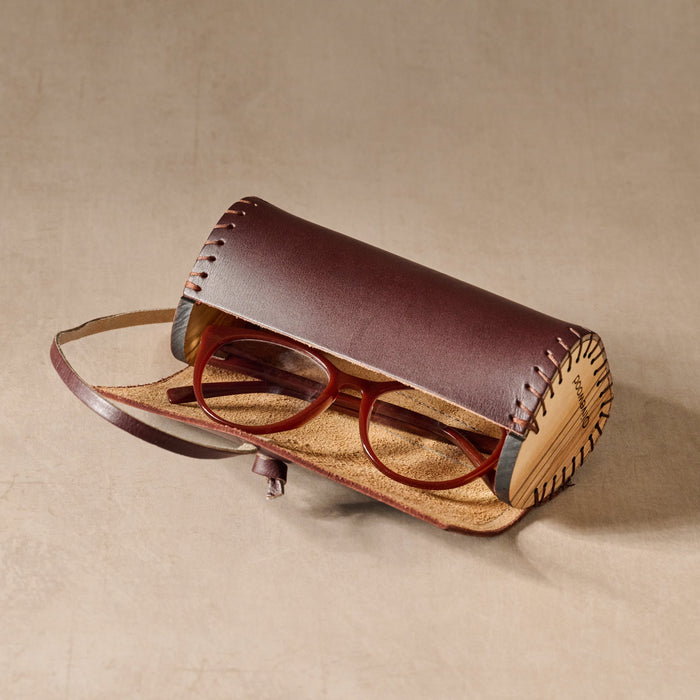 Asif Leather & Olive Wood Eyeglass Case 2