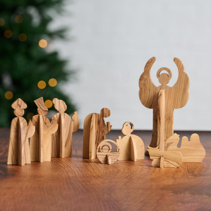 Collapsible Olive Wood Nativity 1