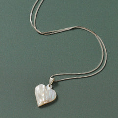 Mother of Pearl Heart Pendant Necklace