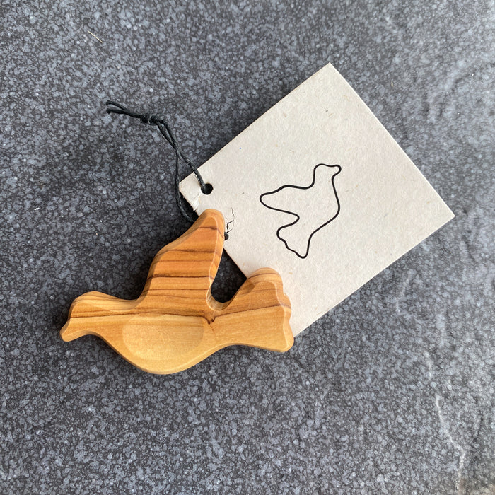 Olive Wood Pocket Peace Dove 3