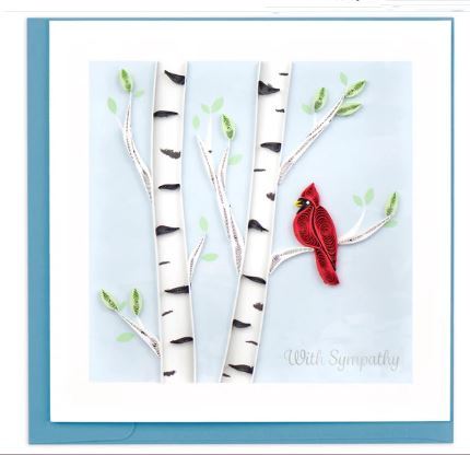 Quilled Cardinal Sympathy Card 1