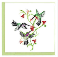 Quilled Hummingbirds Greeting Card