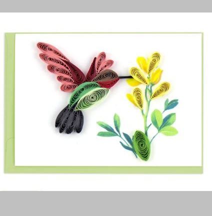 Quilled Hummingbird Gift Enclosure Mini Card