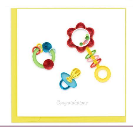 Quilled Baby Congratulations Card 1