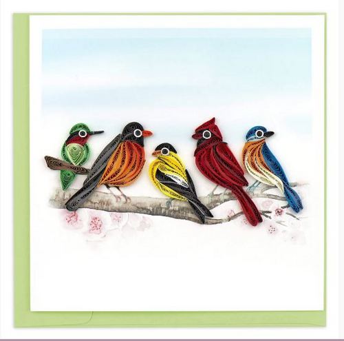 Quilled Songbirds Greeting Card 1