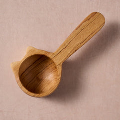 Kijiko Olive Wood Cat Coffee Scoop