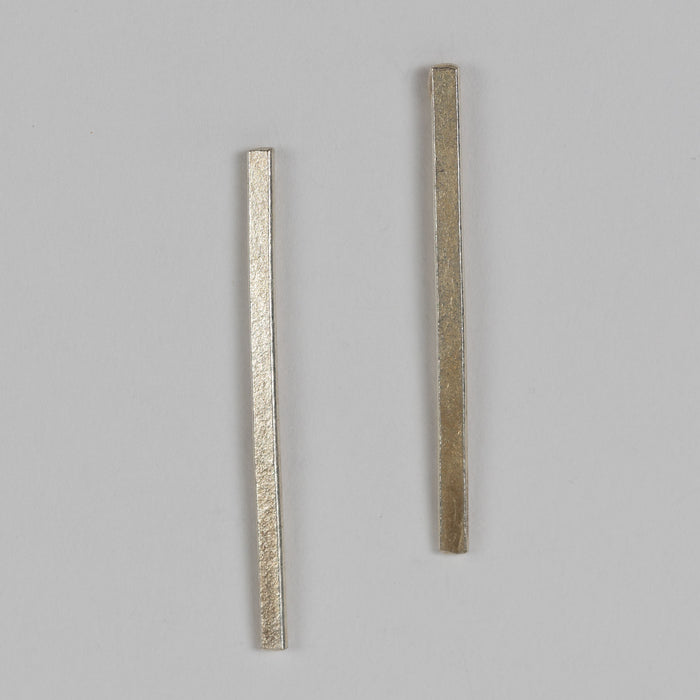 Silver Brass Bar Drop Earrings - Convertible 4