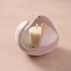 Maua Lotus Soapstone Tealight Holder