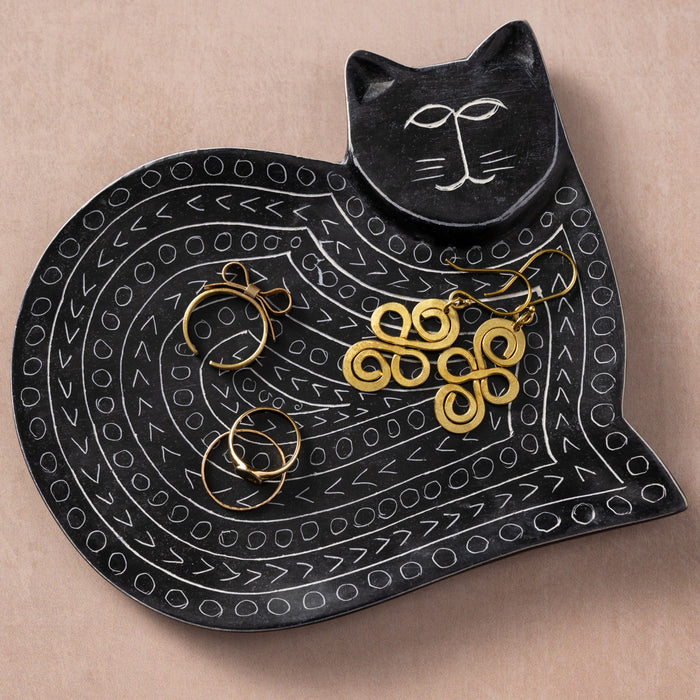 Giza Kitty Soapstone Ring Dish 1