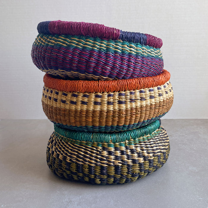 Round Bolga Basket - Assorted Colors 5