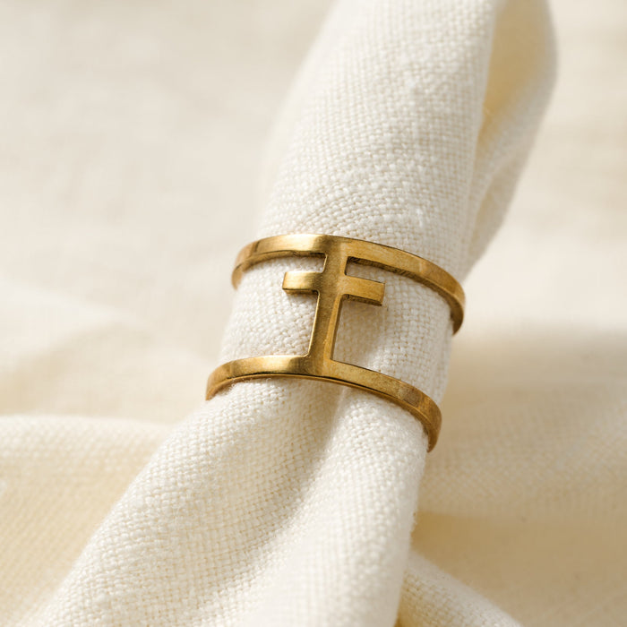 Brass Bombshell Cross Ring 2