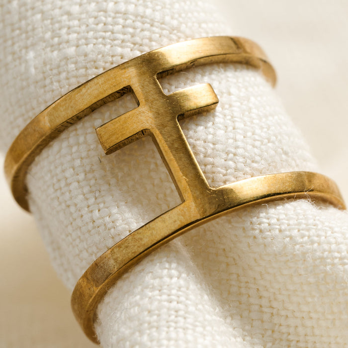 Brass Bombshell Cross Ring 3