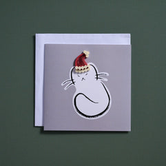 Santa Cat Paws Quilled Card