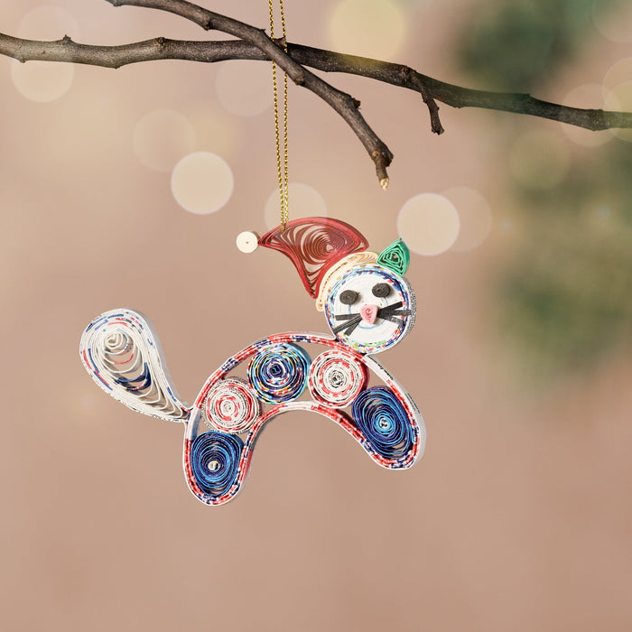 Cabo Quilled Cat Ornament 1