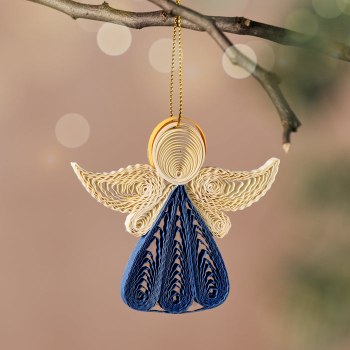 Diu Quilled Angel Ornament - Blue 1