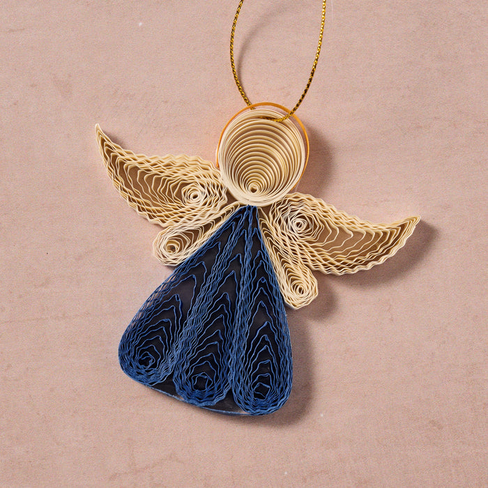 Diu Quilled Angel Ornament - Blue 2