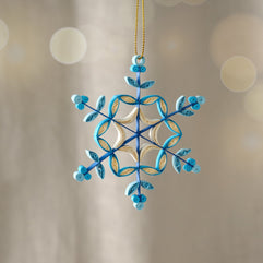 Khoe Quilled Blue Snowflake Ornament