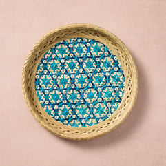 Phu An Bamboo Basket with Blue - 13.5