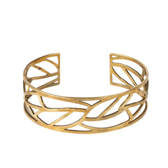 Cut Leaves Brass Bangle