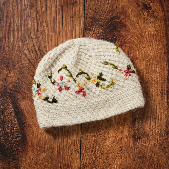 Blissful Flowers Embroidered Hat 1