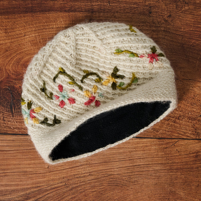 Blissful Flowers Embroidered Hat 4