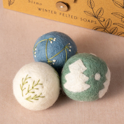 Sapha Winter Felted Wool Soap Balls - Sisno