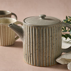 Sundara Fluted Ceramic Teapot