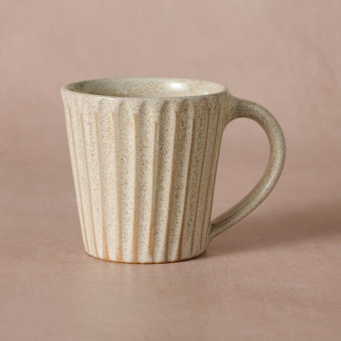 Sundara Fluted Ceramic Mug - Oatmeal 1