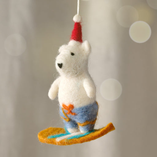 Bonjai Surfing Bear Ornament