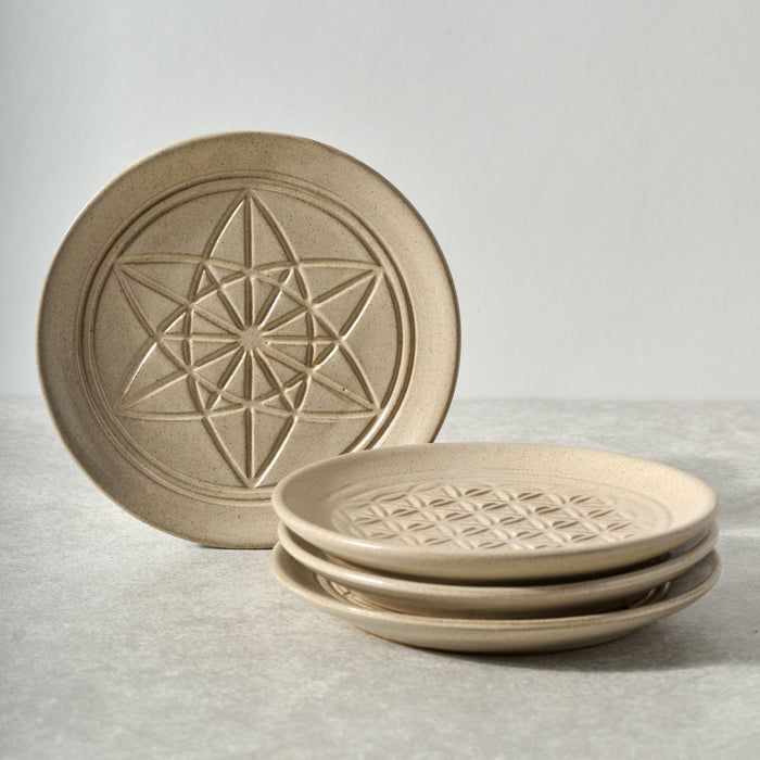 Sacred Geometry Appetizer Plates - Set of 4 1