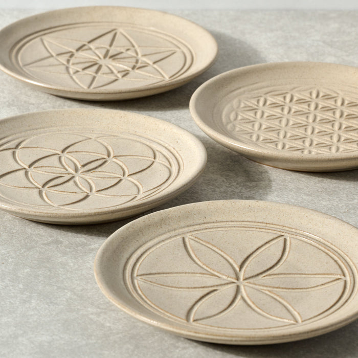 Sacred Geometry Appetizer Plates - Set of 4 3