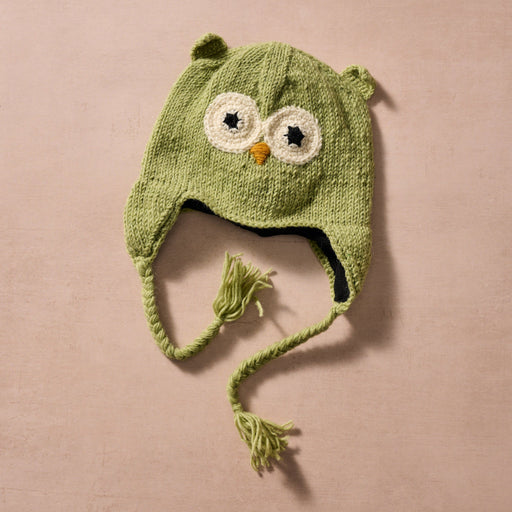 Bina Sage Owl Beanie - Kids