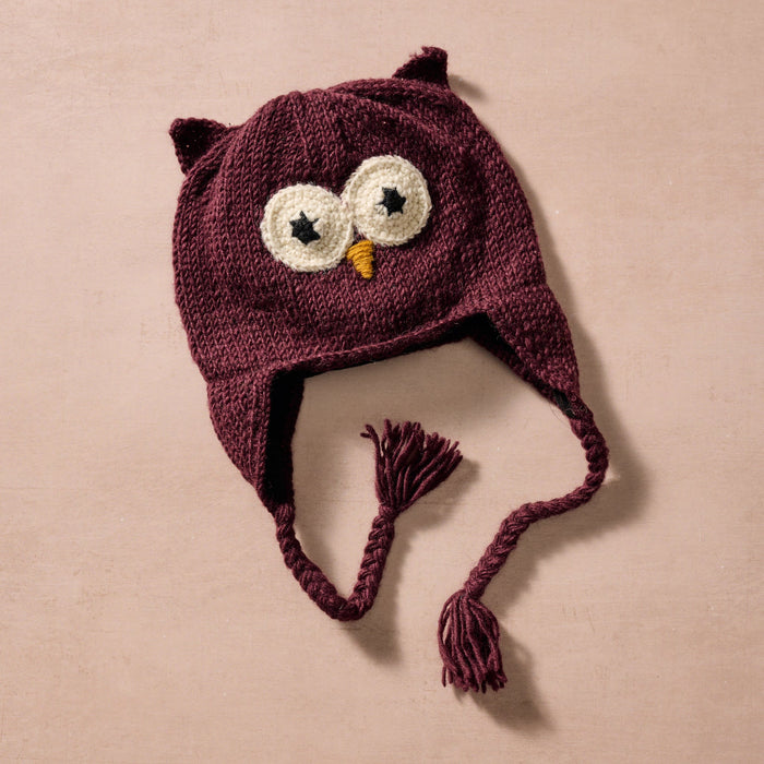 Bina Eggplant Owl Beanie - Kids 1