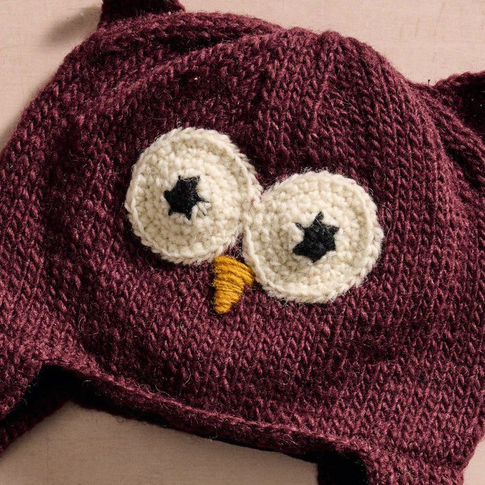 Bina Eggplant Owl Beanie - Kids 3