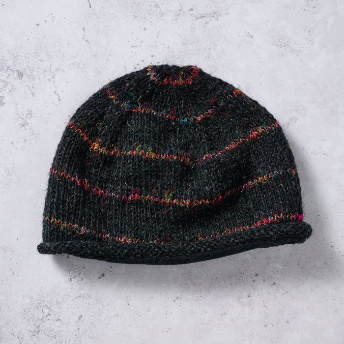 Striped Recycled Wool Knit Hat 1